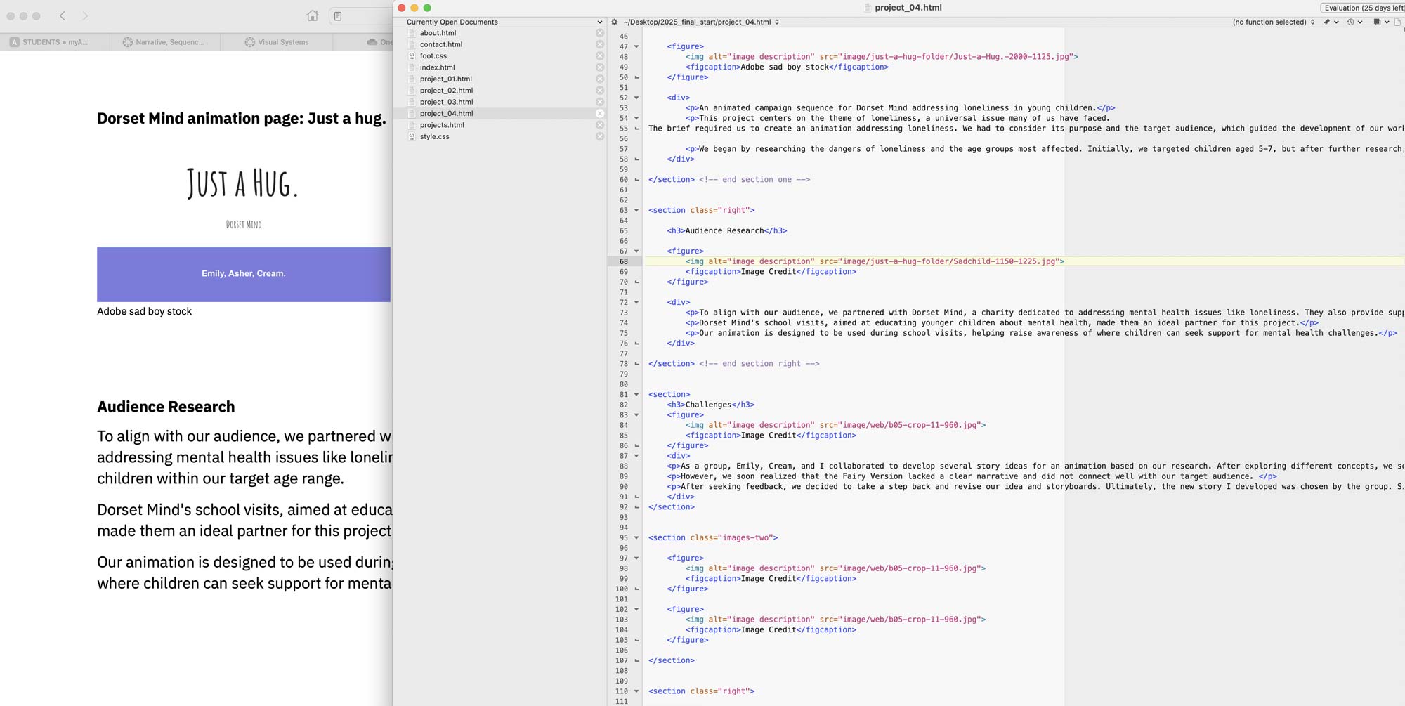 Mockup of computer edit